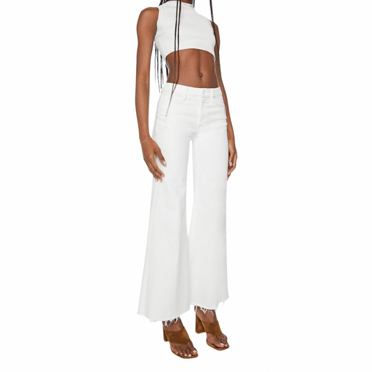 MOTHER “Fairest of Them All” Roller Frayed Hem Wide-Leg Jeans