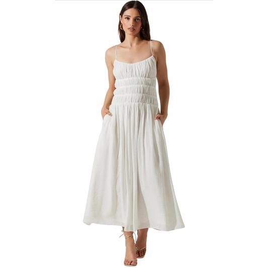 ASTR The Label Andrina Smocked Midi Dress