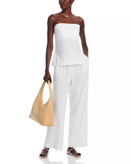 WAYF Carmela Strapless Linen Top