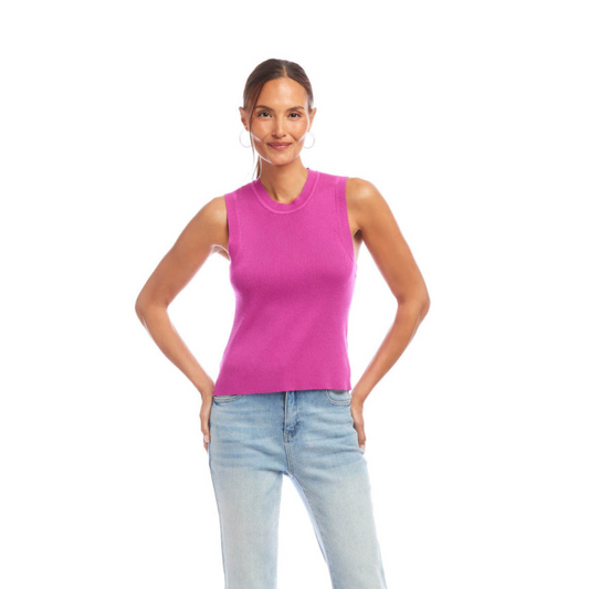 Karen Kane Dark Pink Ribbed Sweater Tank