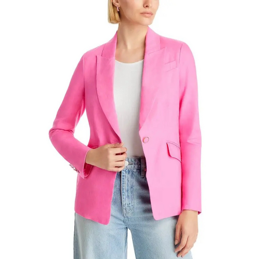MILLY Bright Pink Linen Blazer