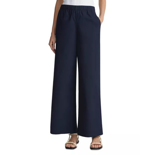 Lafayette 148 Riverside Wide-Leg Cotton Pants