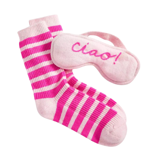 Charter Club Cashmere “Ciao” Sleep Mask + Socks Gift Set
