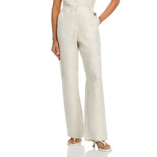 Lafayette 148 New York Gates Jacquard Linen-Blend Pants